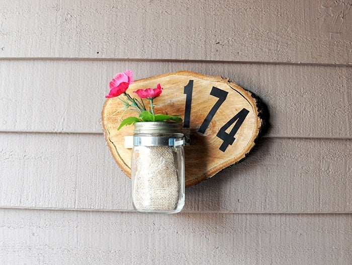 DIY House Number Sign with a Wood Slice