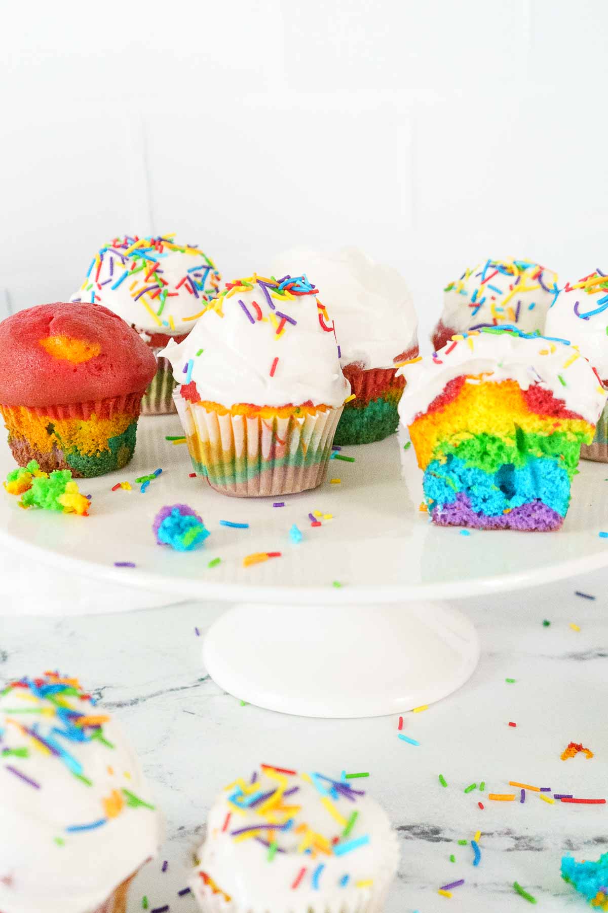 Gluten-free rainbow cupcakes by Peel with Zeal