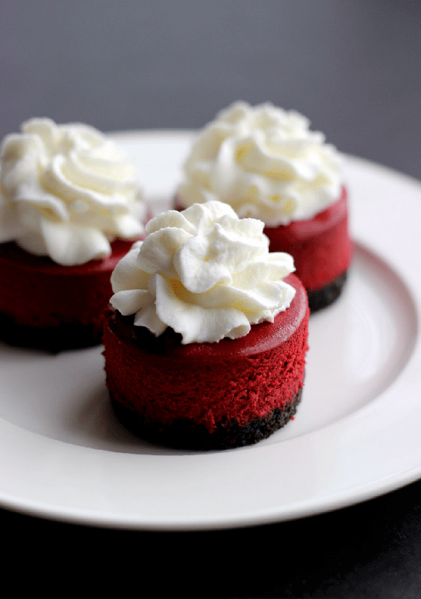 Mini Red Velvet Cheesecakes by Confessions of a Confectionista