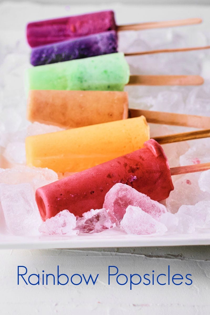 6 Colors of the Rainbow Popsicles Recipe by Mama Likes to Cook