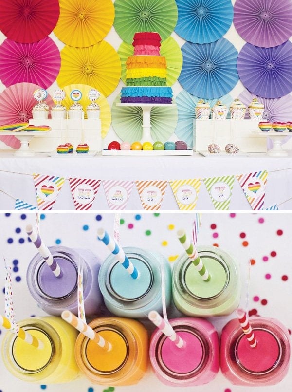 Ruffled Rainbow Dessert Table by Hostess with the Mostess