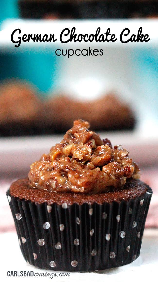 GERMAN CHOCOLATE CAKE CUPCAKES by Carlsbad Cravings