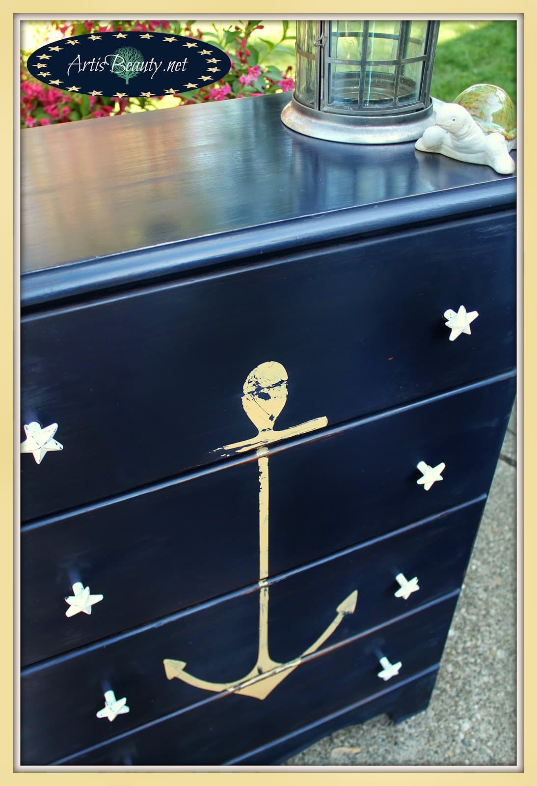 Vintage ANCHOR Nautical COASTAL dresser MAKEOVER by Art is Beauty