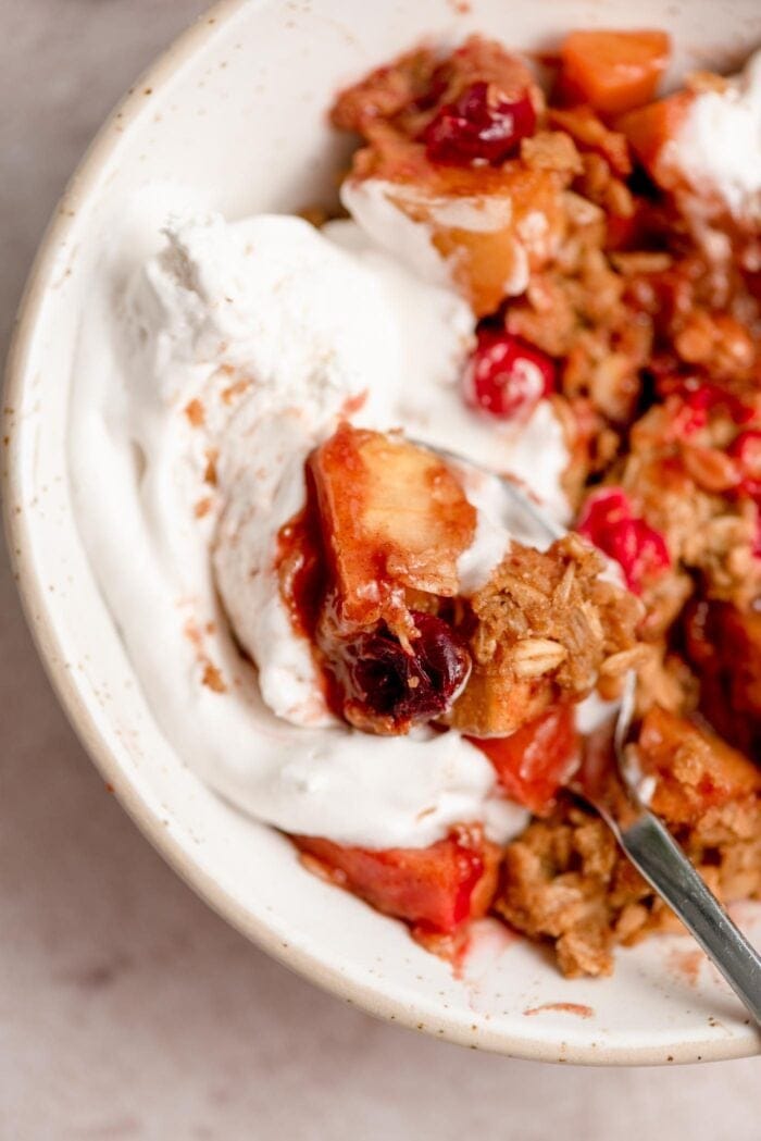 Fall Apple Dessert: APPLE CRANBERRY CRISP (GLUTEN-FREE) By Running On Real Food