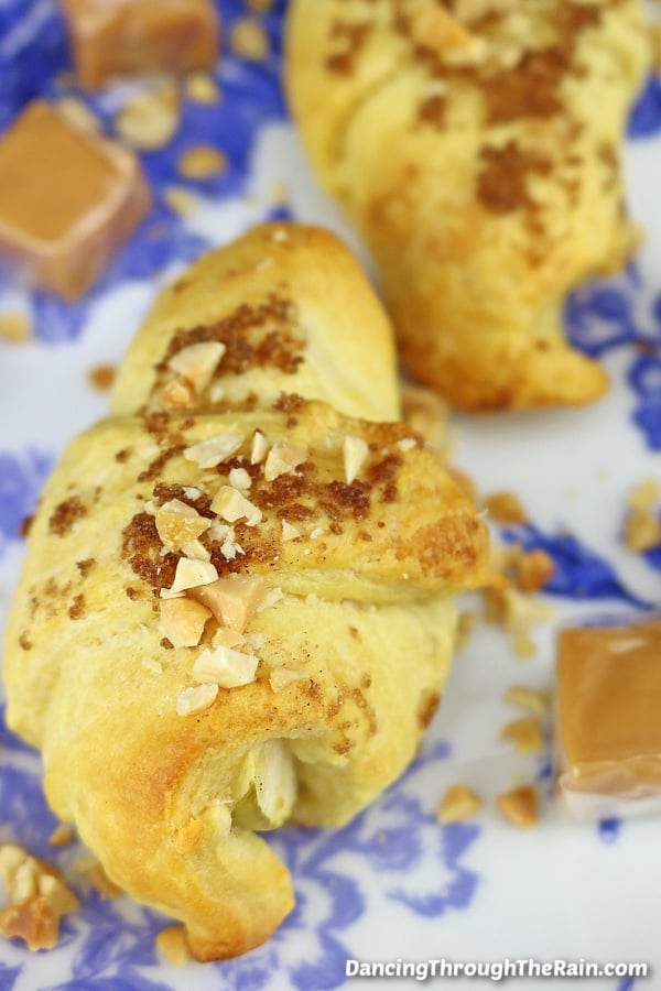 BAKED CARAMEL APPLE CRESCENT ROLLS By Dancing Through the Rain