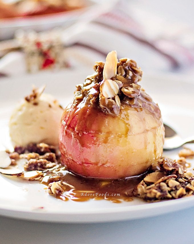 Easy Apple Crisp Stuffed Baked Apples Recipe By Adore Foods