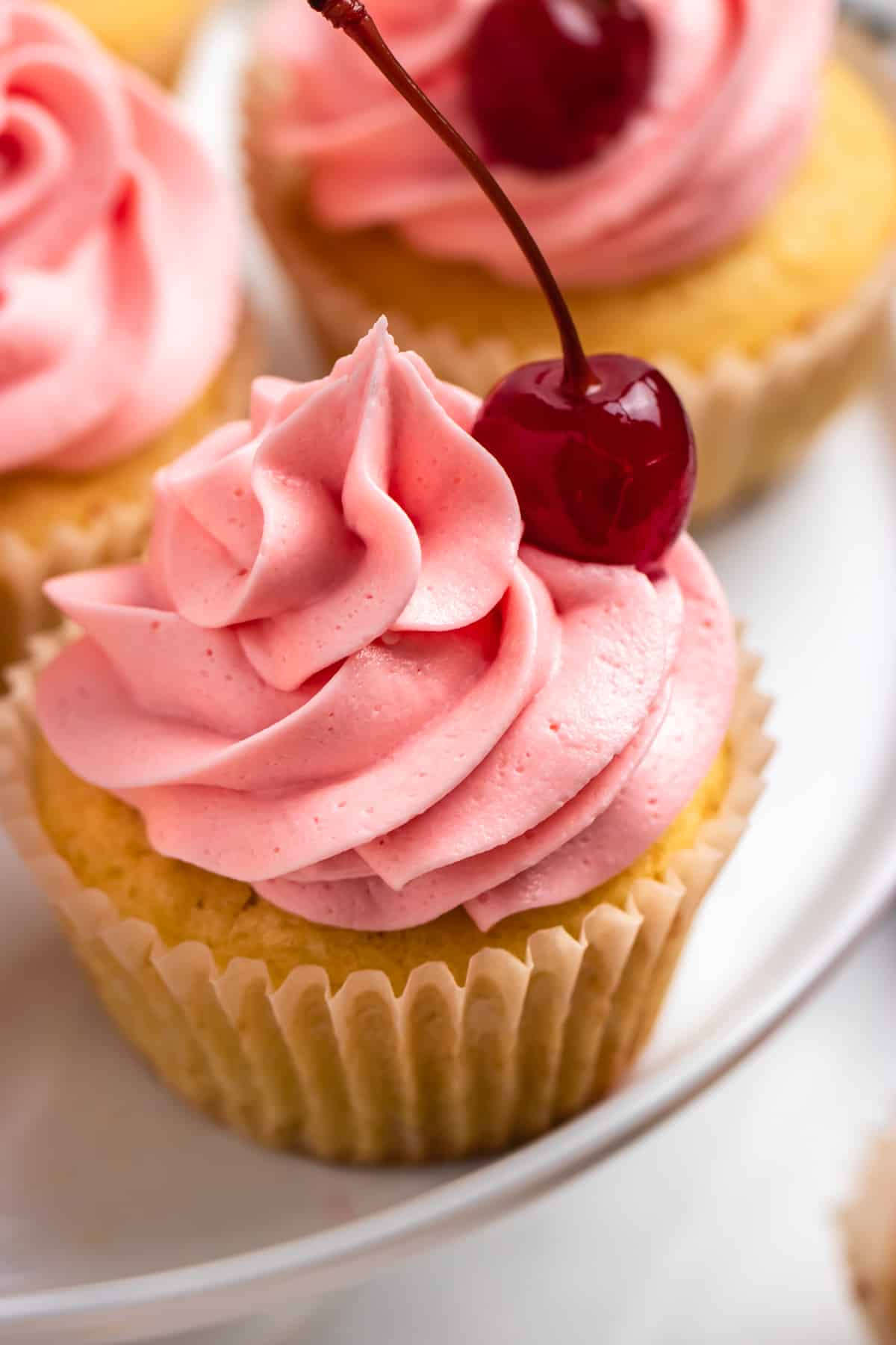 Pineapple Recipe Ideas: PINEAPPLE CUPCAKES WITH CHERRY FROSTING By Lemons and Zest