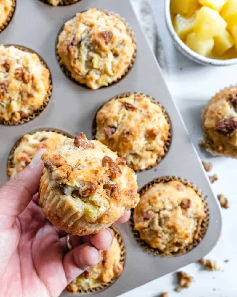 Pineapple Walnut Muffins By Plantbased on a Budget