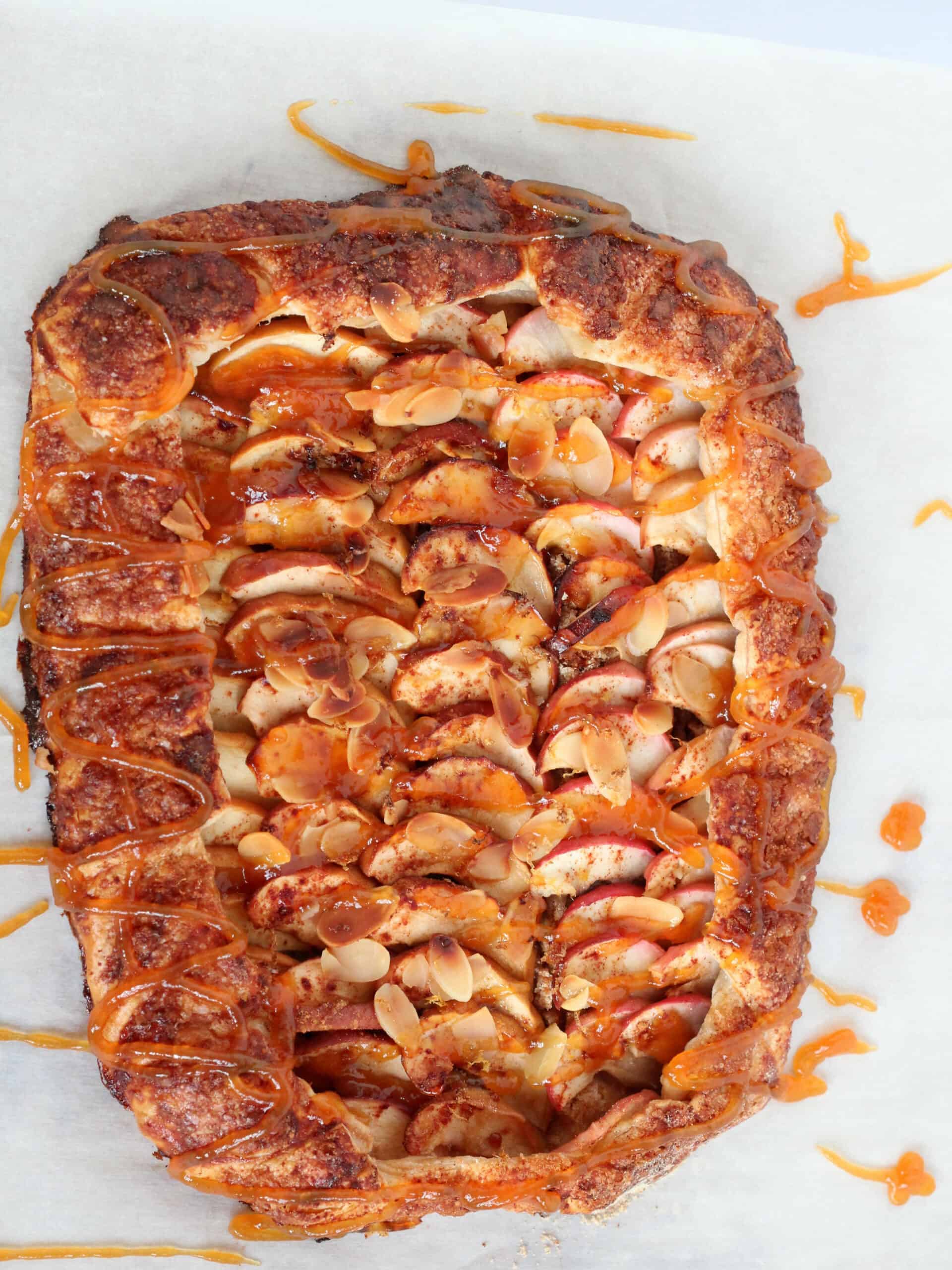 Puff pastry apple galette with salty caramel sauce By Julia Recipes