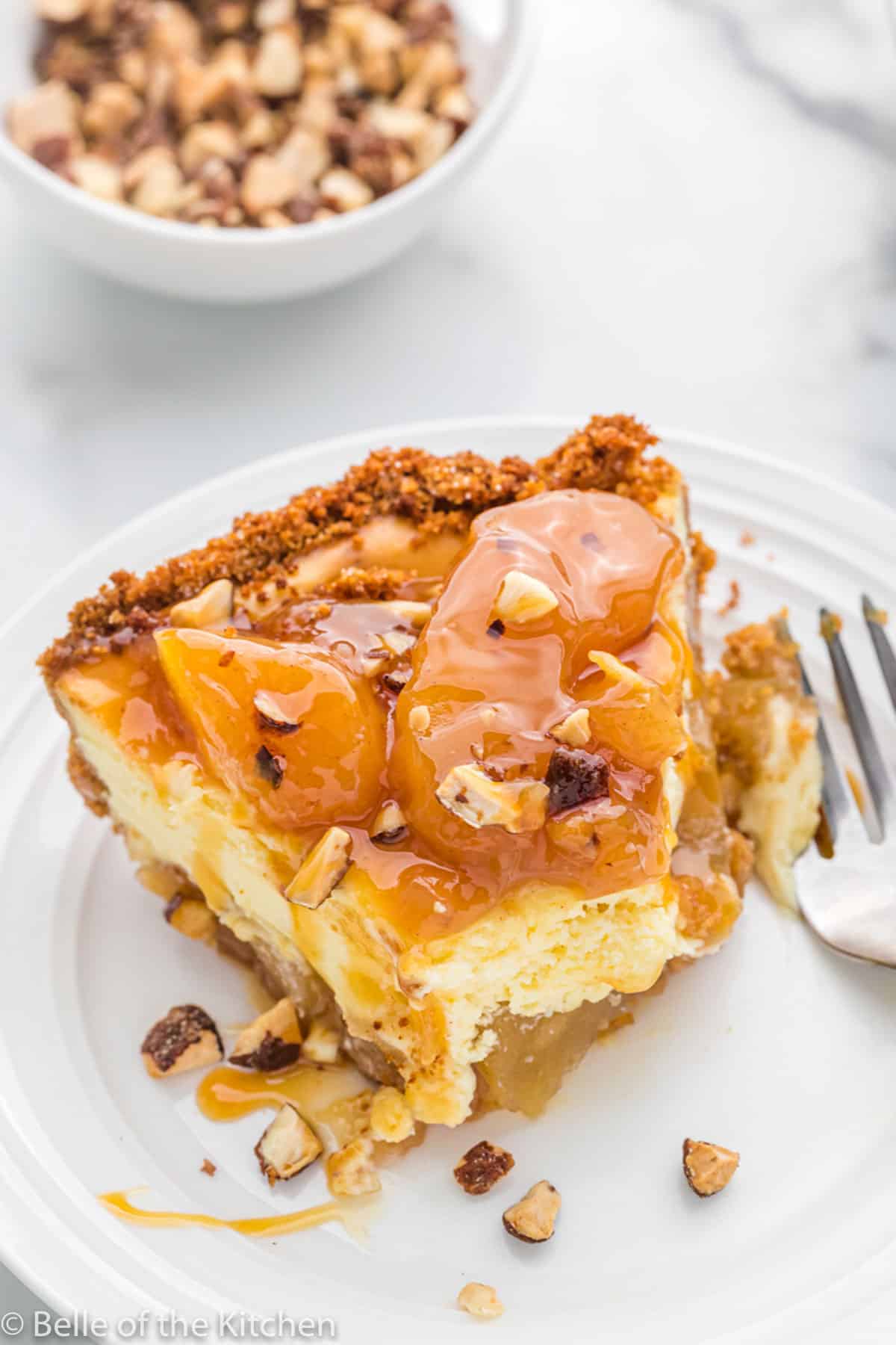 Caramel Apple Cheesecake By Belle of The Kitchen