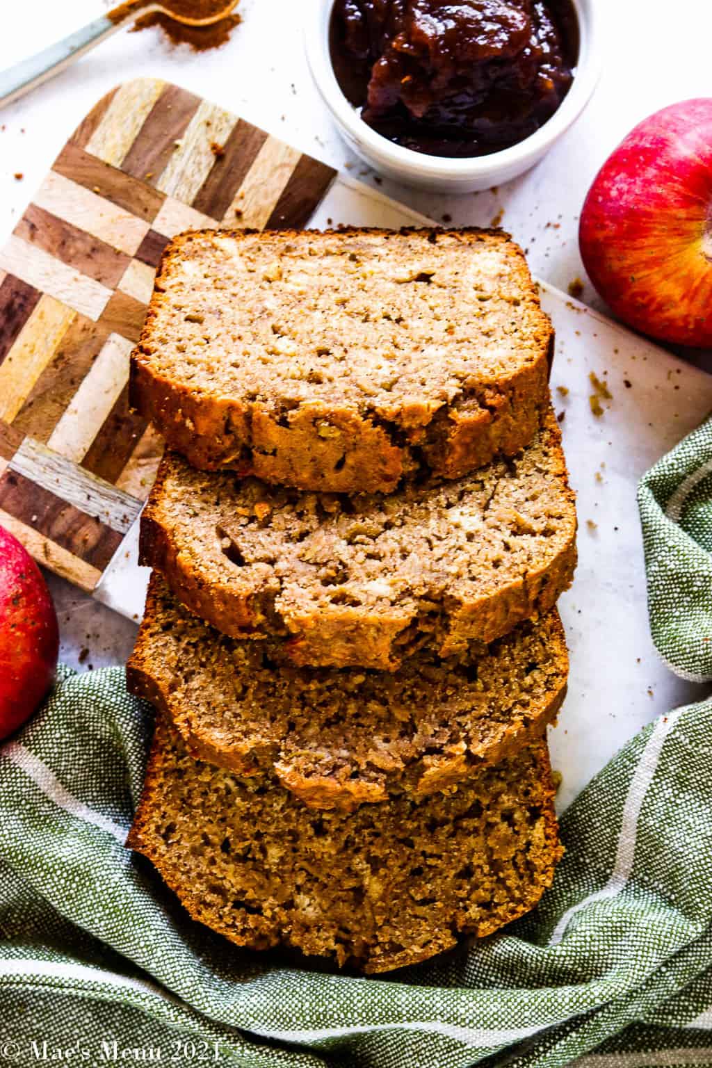 Healthy cinnamon apple bread recipe By Maes Menu
