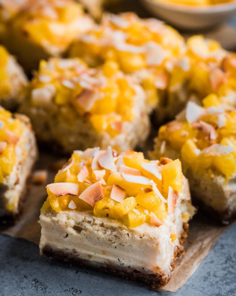 Pineapple Recipe Ideas: Vegan Piña Colada Cheesecake Bars By Rainbow Plant Life