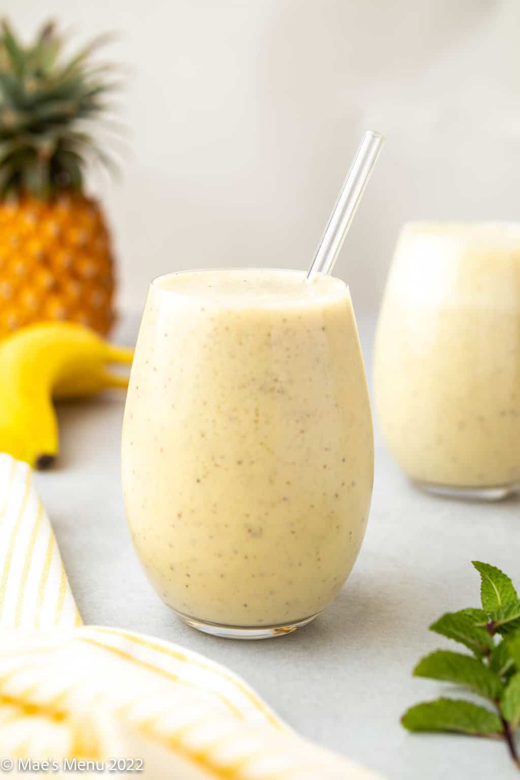 pineapple banana smoothie By Mae's Menu