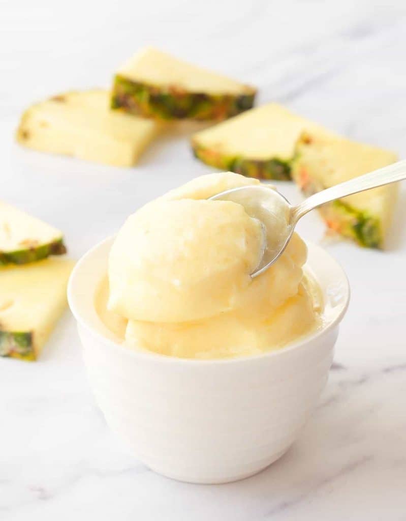 Pineapple Recipe Ideas: 3-INGREDIENT PINEAPPLE SORBET By The Clever Meal