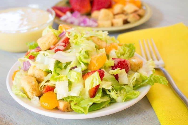 Strawberry Mandarin Salad with Mango Dressing By Pear Tree Kitchen