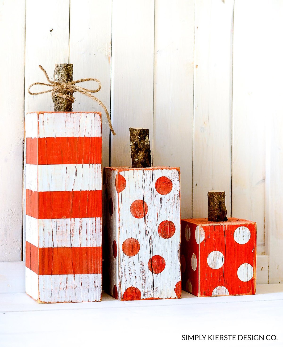 4×4 post striped & polka dot pumpkins by Old Salt Farm – formerly Simply Kierste Design Co.