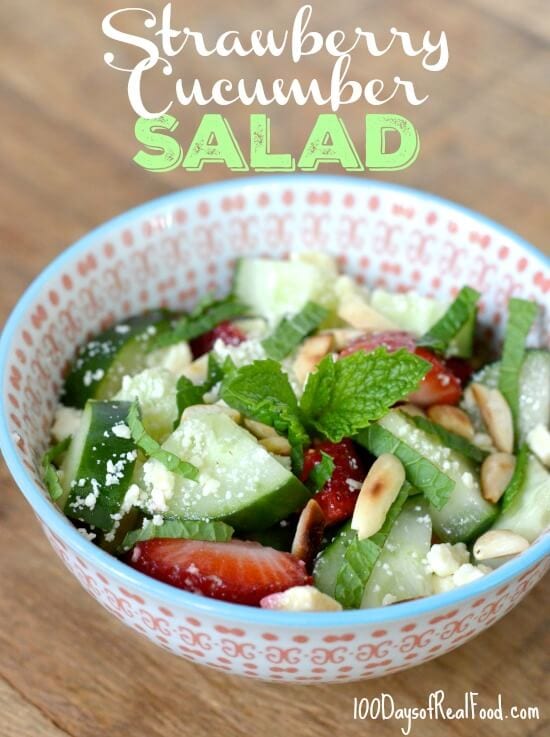 Strawberry Cucumber Salad By 100 Days of Real Food