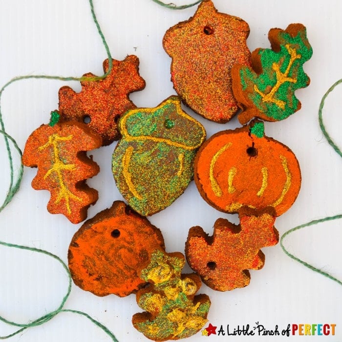 Pretty Pumpkin And Leaf Cinnamon Ornaments: Fall Craft For Kids by A Little Pinch of Perfect