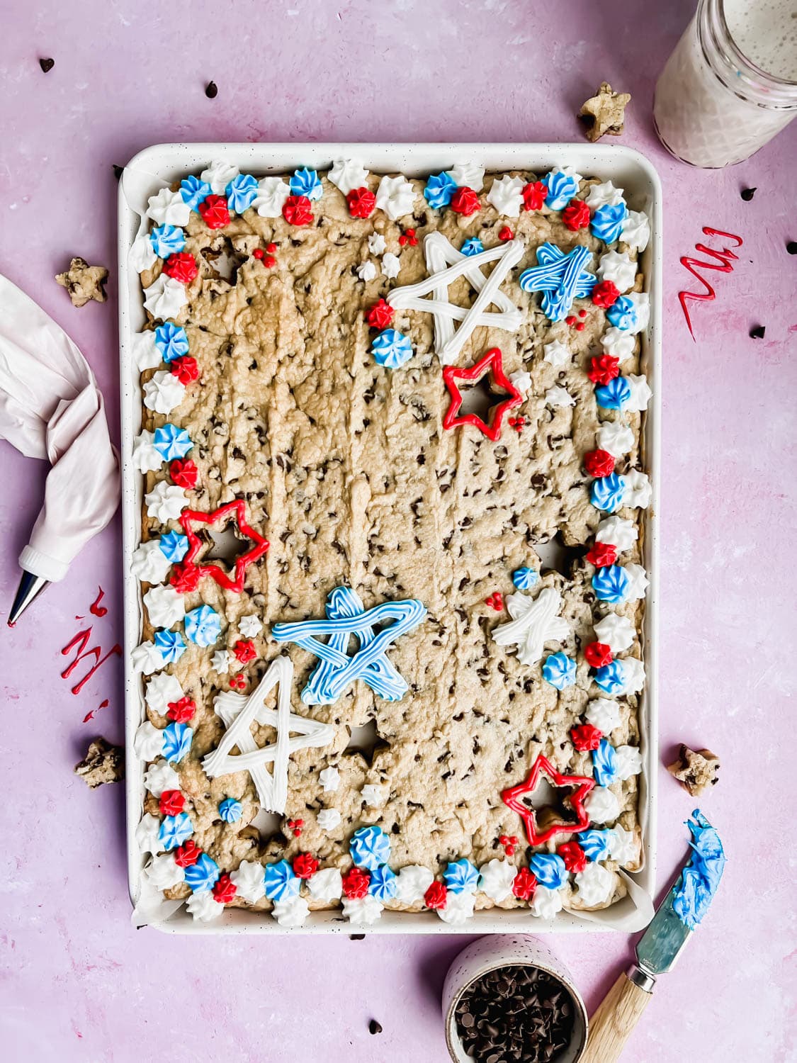 4TH OF JULY COOKIE CAKE By A Paige of Positivity