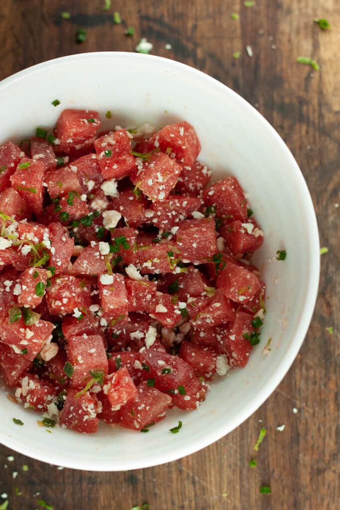 Watermelon Feta Salad (with Honey Lime Dressing) By Mid Wexican