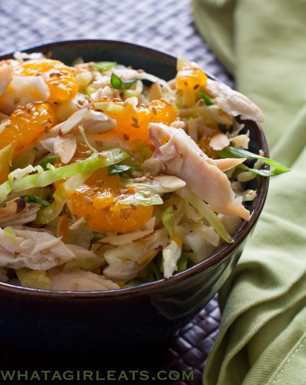 Healthy Chinese Chicken Salad with Mandarin Oranges By What a Girl Eats