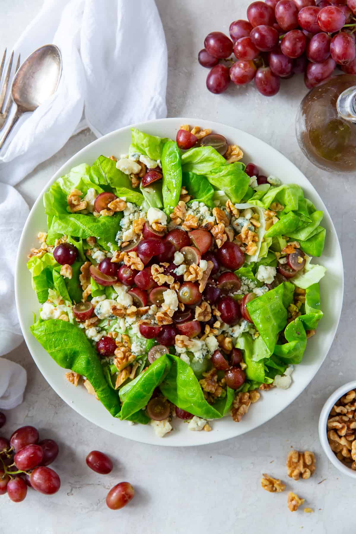 Butter Lettuce Salad with Grapes and Gorgonzola By Valerie's Kitchen