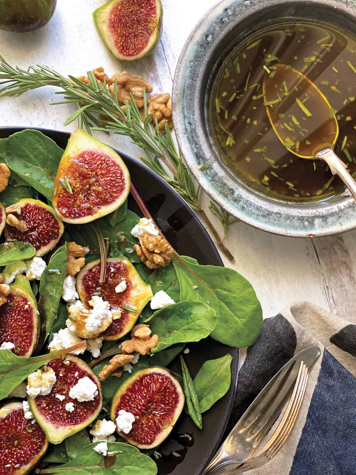 Fig Salad With Rosemary Vinaigrette By The Greek Foodie