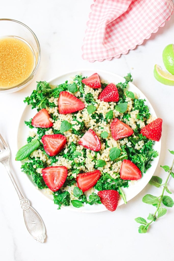 STRAWBERRY MASSAGED KALE SALAD By Ooh La La its Vegan
