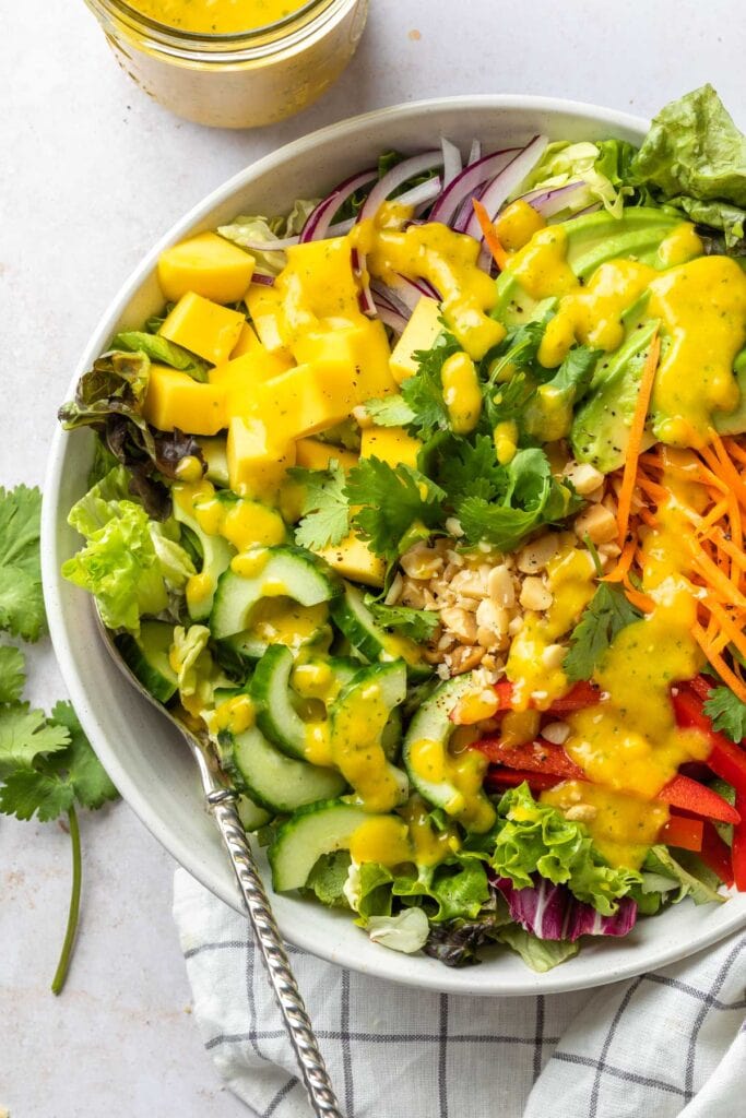 Tropical Salad with Mango Dressing By Simply Whisked
