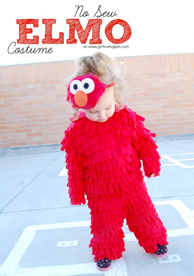 No Sew Elmo Costume by Girl Loves Glam