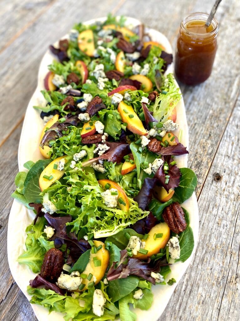 Fresh Peach Salad with Port Wine Vinaigrette By The Art of Food and Wine