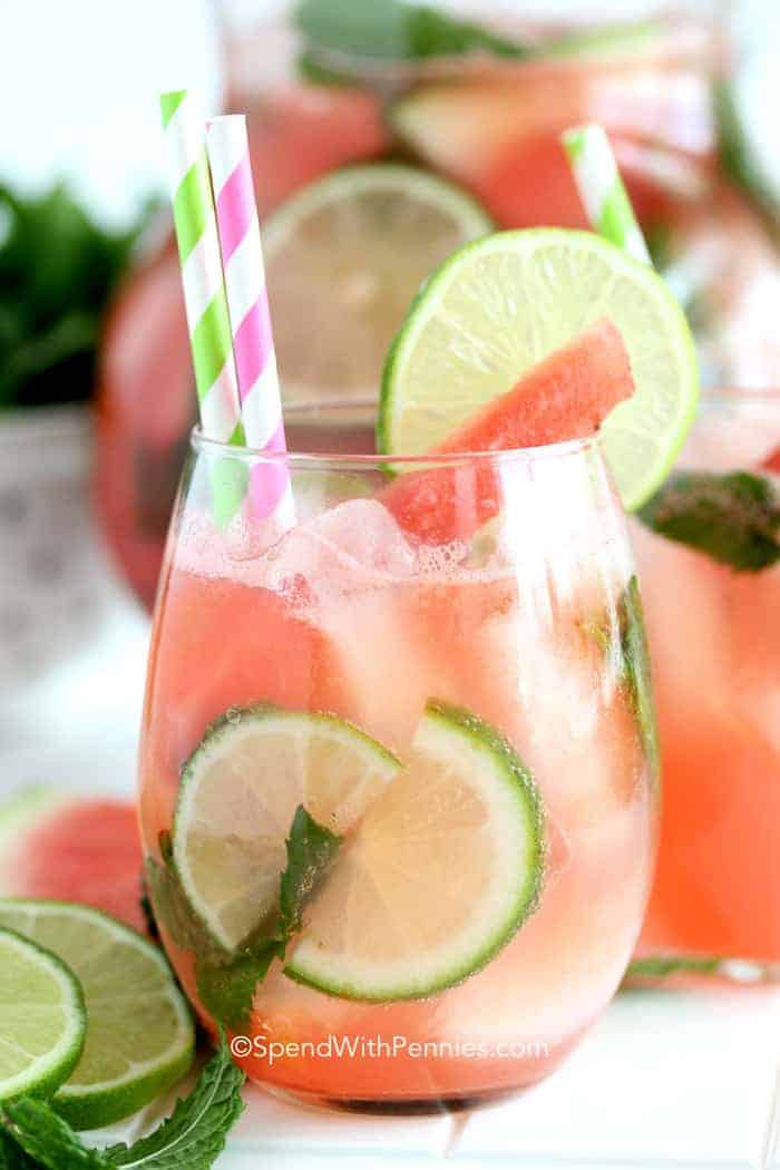 Fresh Watermelon Mojitos by Spend with Pennies