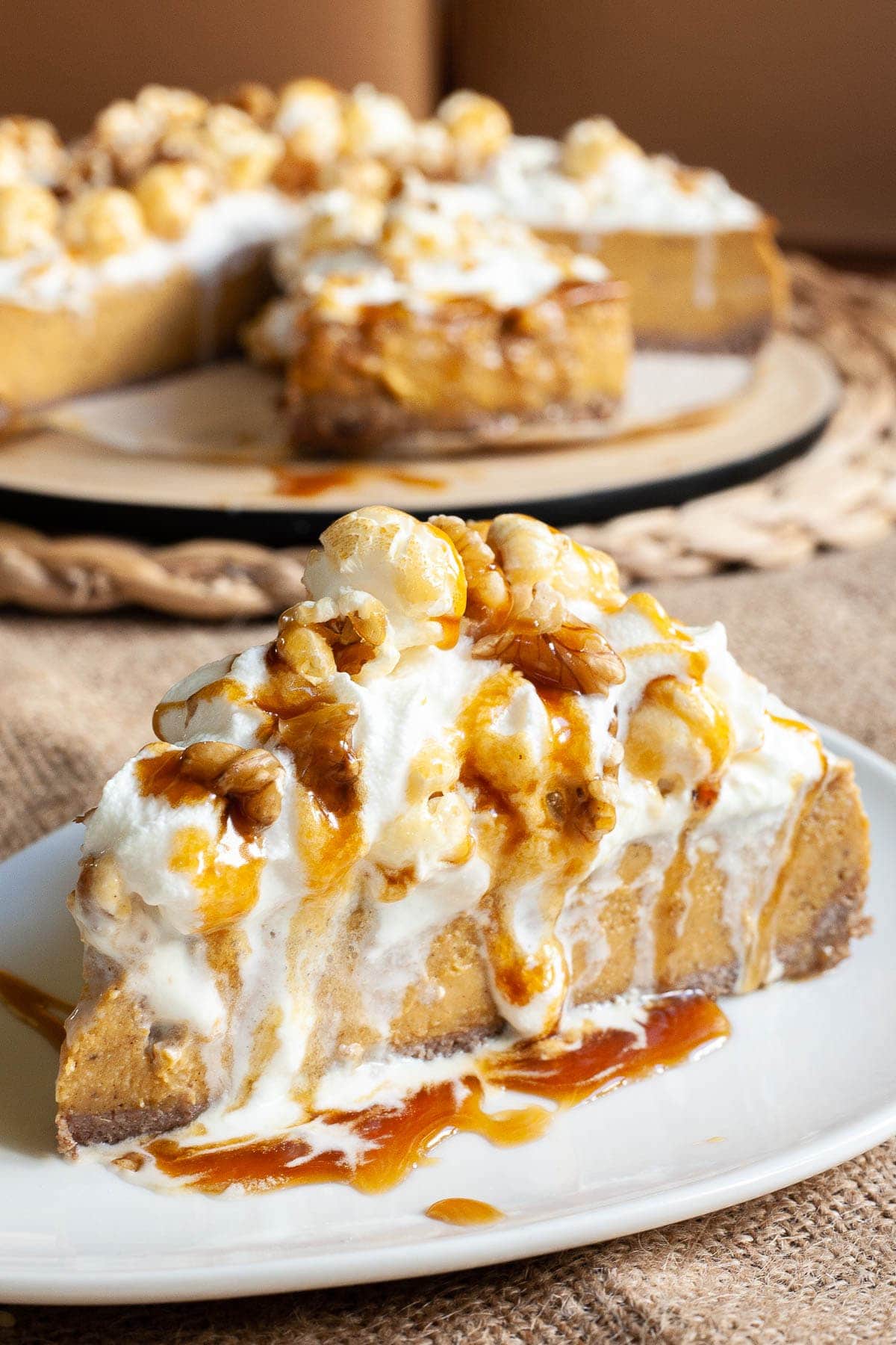 Baked Vegan Pumpkin Cheesecake (Gluten-free, Oil-free) by My Pure Plants