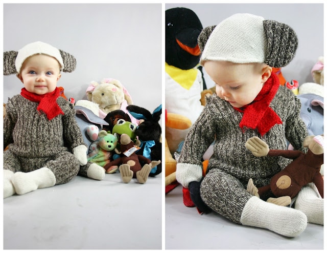 Sock Monkey Baby Costume by Grosgrain Fabulous