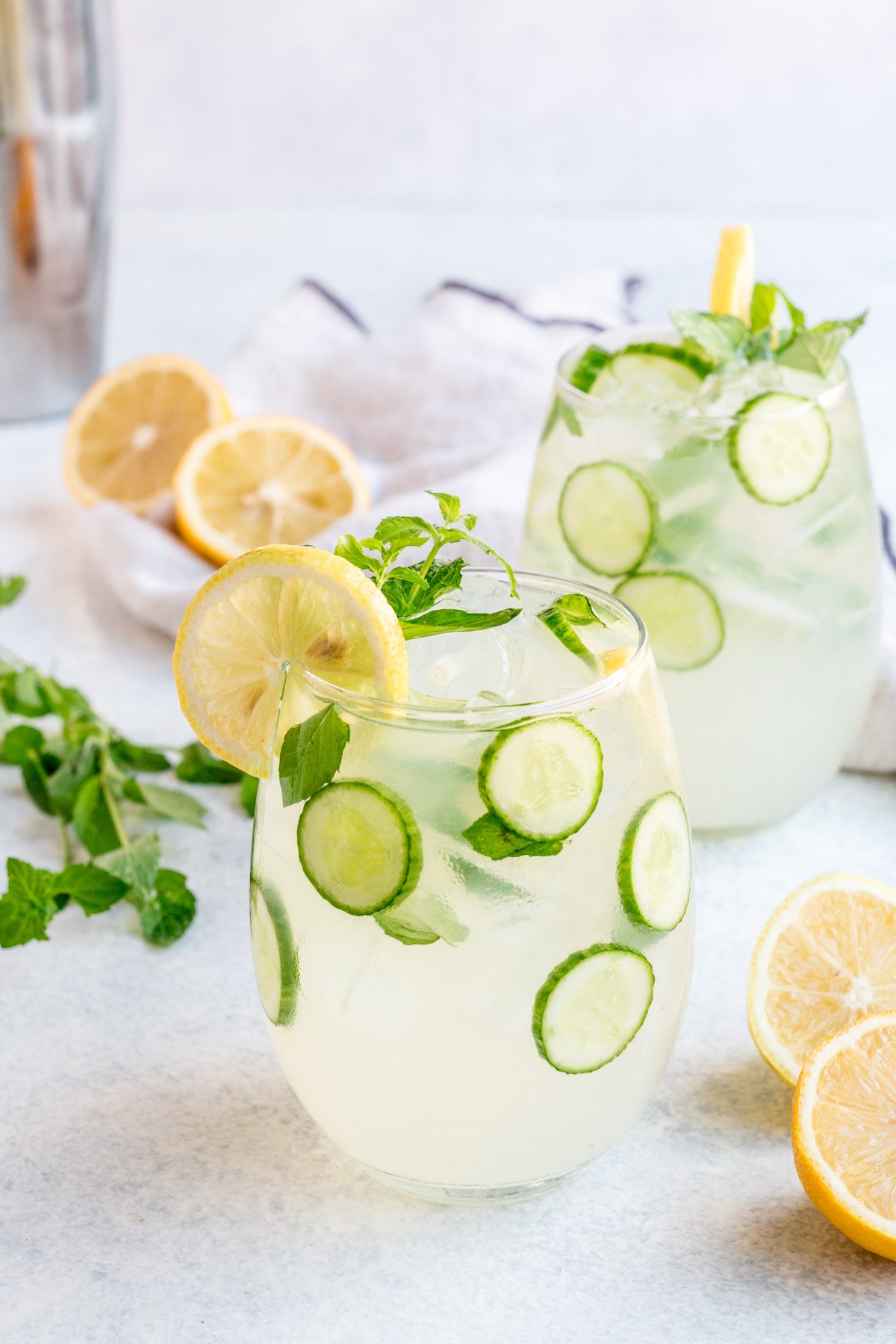 Cucumber Vodka Cocktail With Lemonade by The Clean Eating Couple