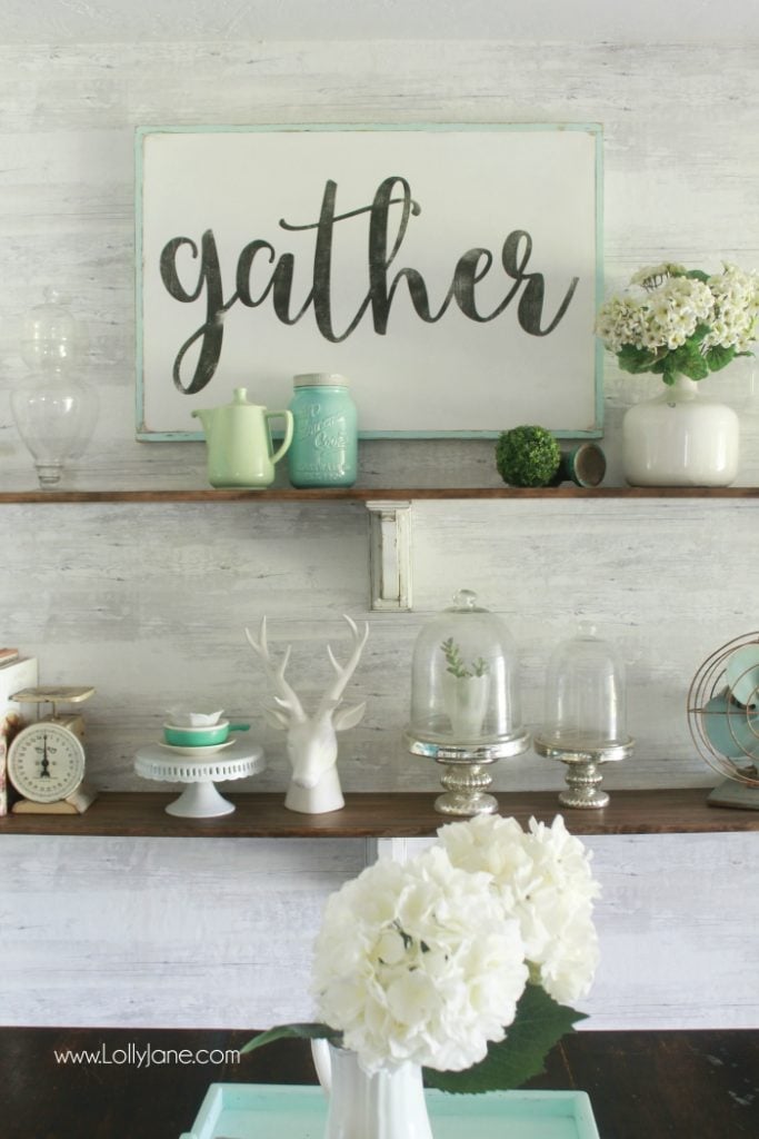 DIY farmhouse shelves by Lolly Jane