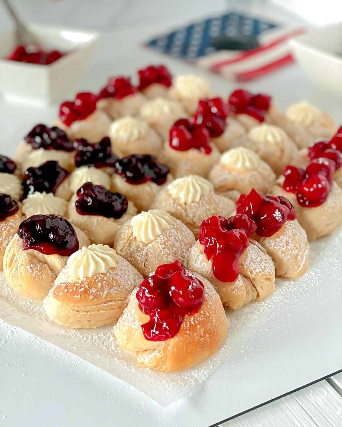 AMERICAN FLAG CHEESECAKE BISCUIT BOMBS By Alekas Get Together