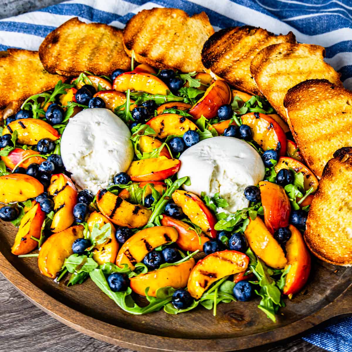 GRILLED PEACH AND BURRATA SALAD By Dishes With Dad