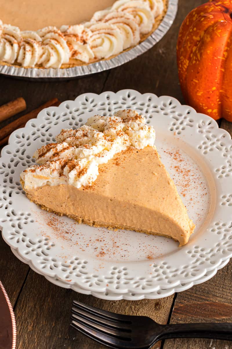 No-Bake Pumpkin Mousse Pie by She's Not Cookin'