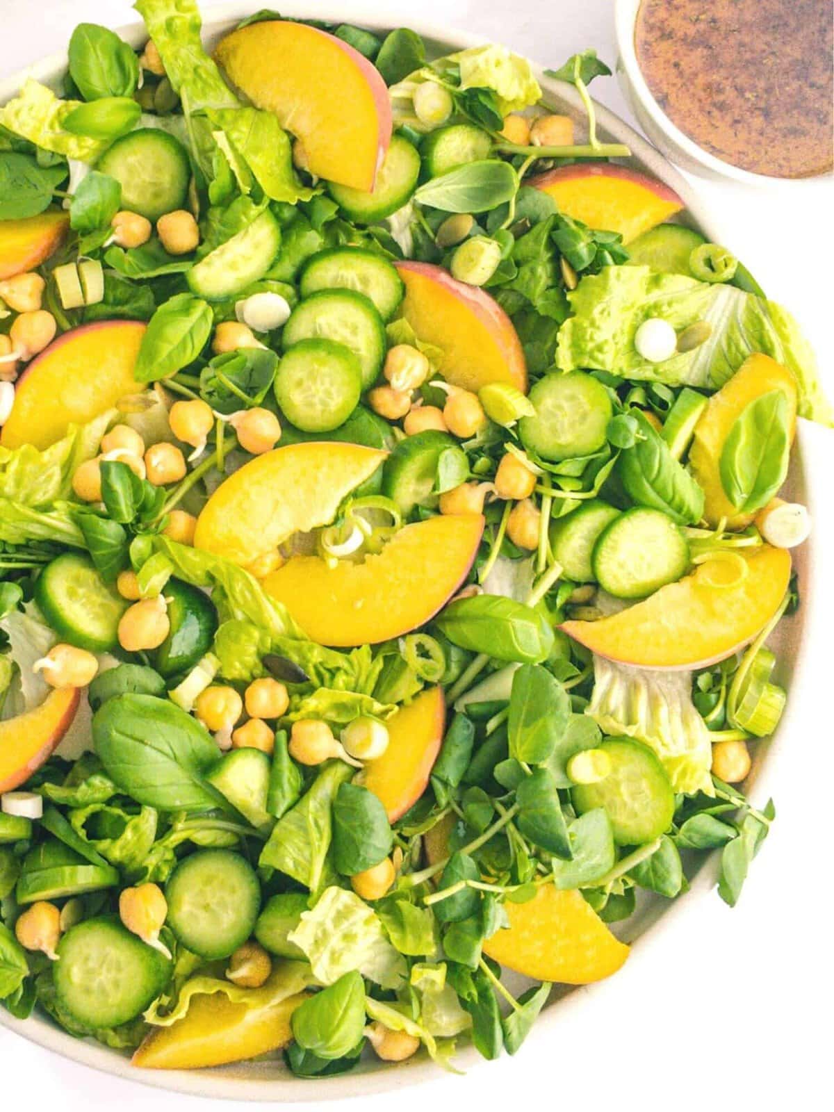 Peach and Watercress Salad with Chickpeas By Flourishing Kitchen