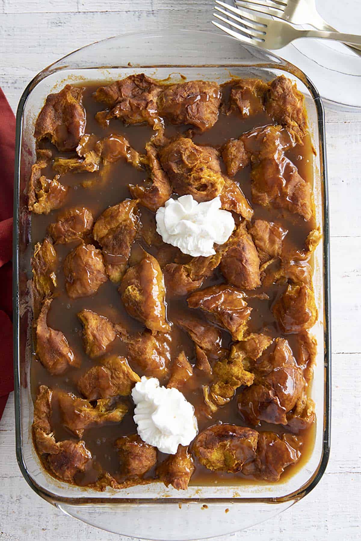 Pumpkin Croissant Bread Pudding by The Salty Marshmallows