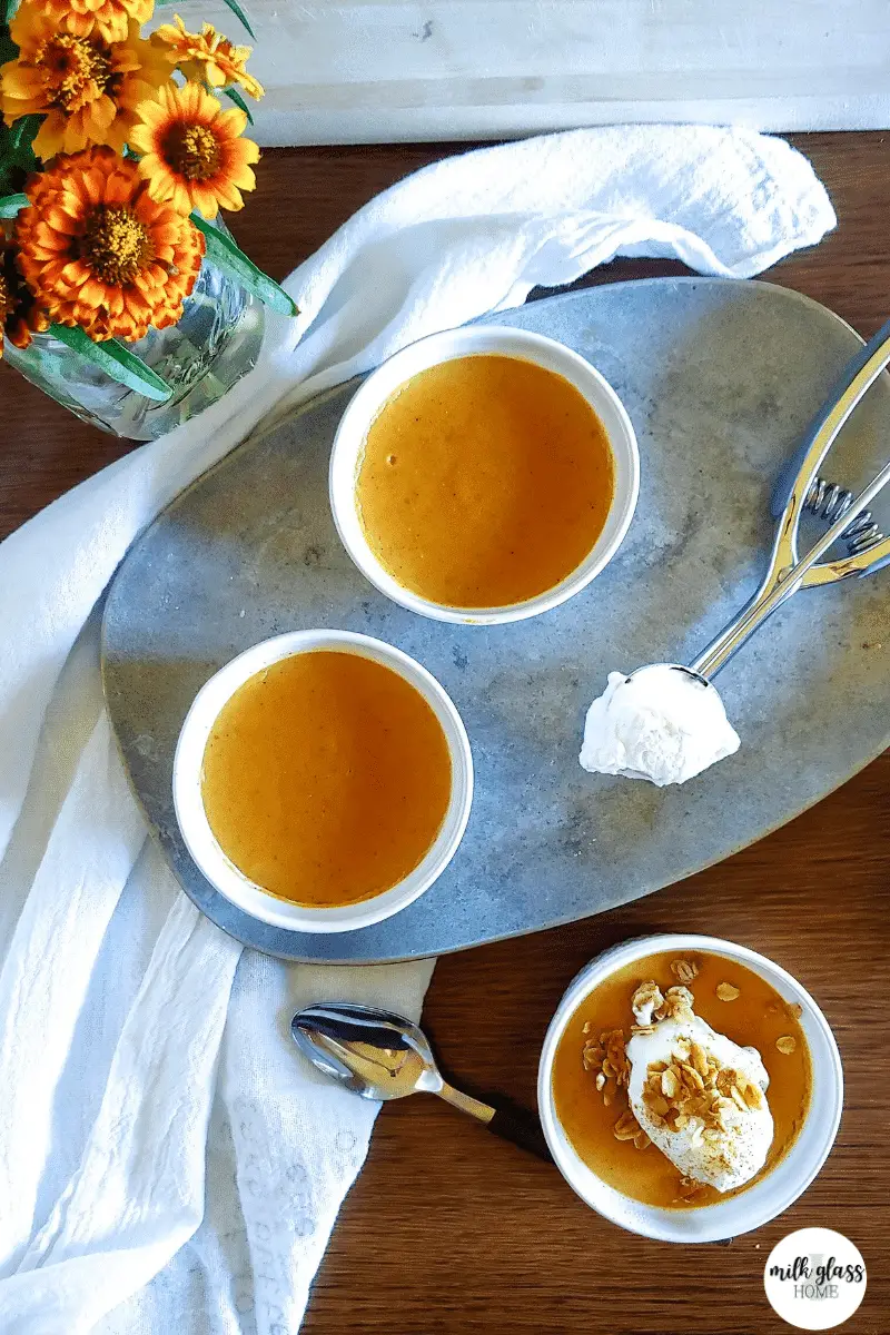 Easy Pumpkin Pie Pudding Cups With Whipped Cream by Milk Glass Home