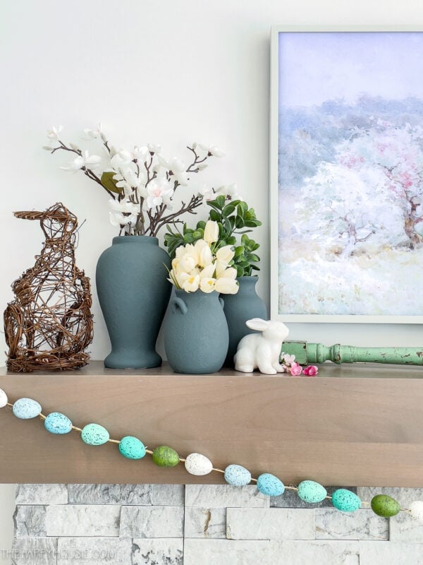 Spring and Easter Mantel Decor by The Happy Housie