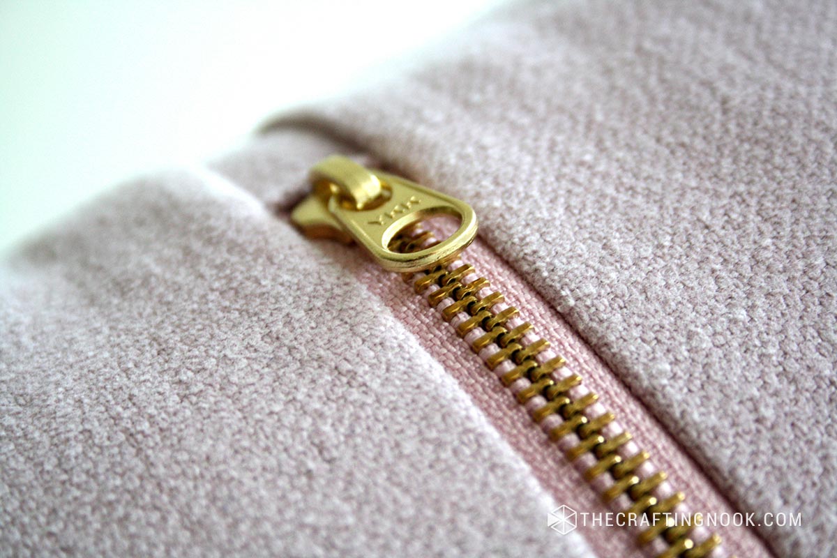 a closeup of a zipper