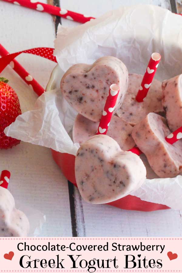 3-Ingredient “Chocolate-Covered Strawberry” Frozen Greek Yogurt Bites by Two Healthy Kitchens