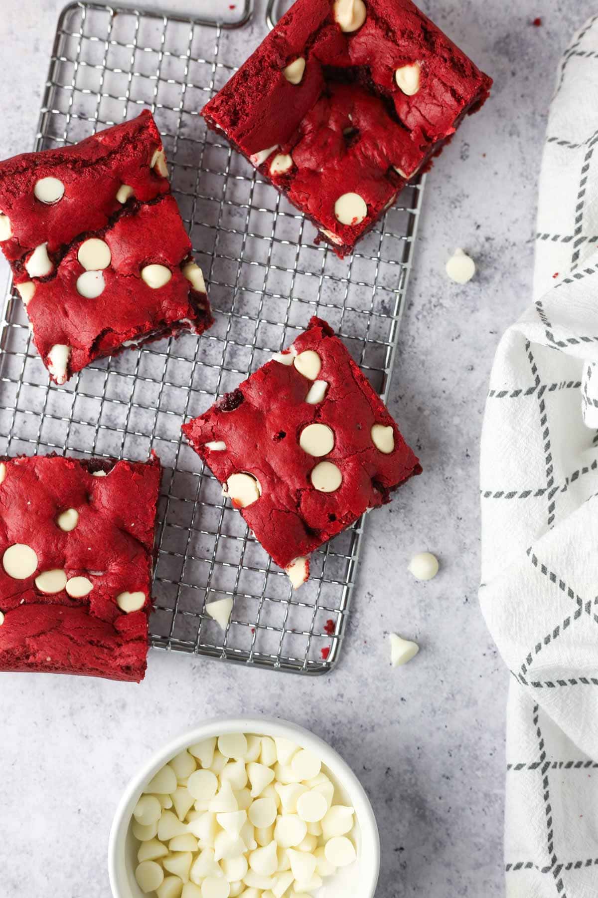 Fudgy Red Velvet Cake Mix Brownies by Savor The Spoonful