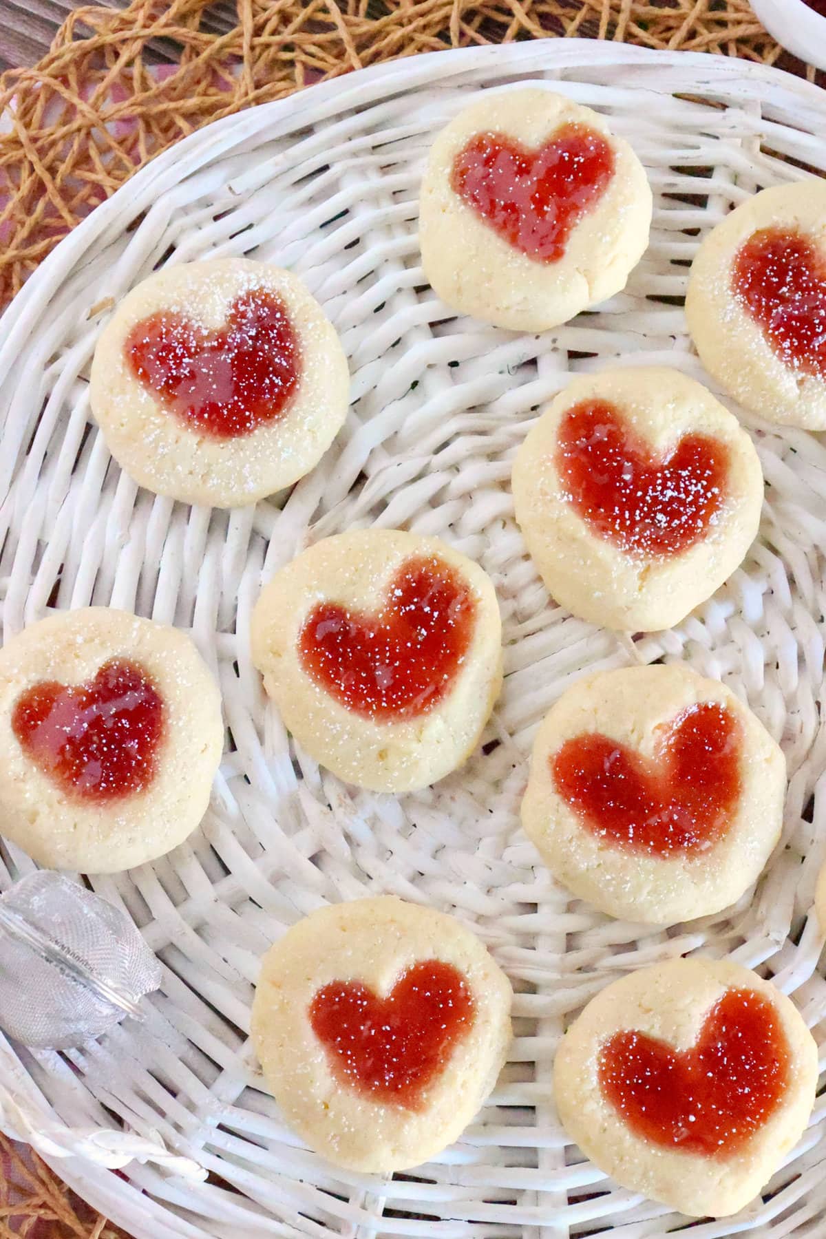 Easy Heart Thumbprint Cookies with Strawberry Puree By Arkansas Girls