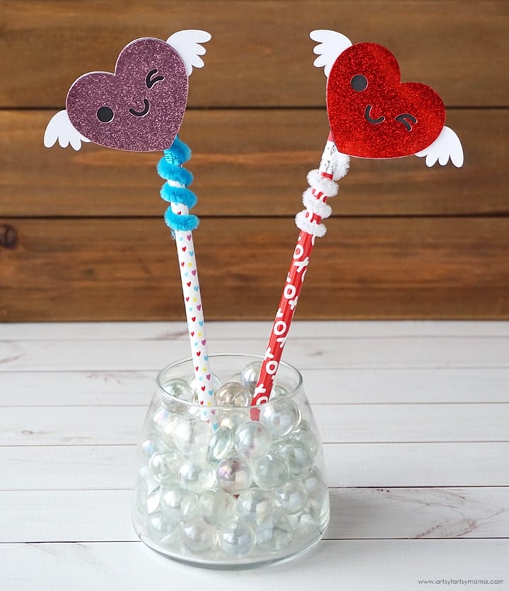 Valentine Pencil Toppers by Artsy Fartsy Mama