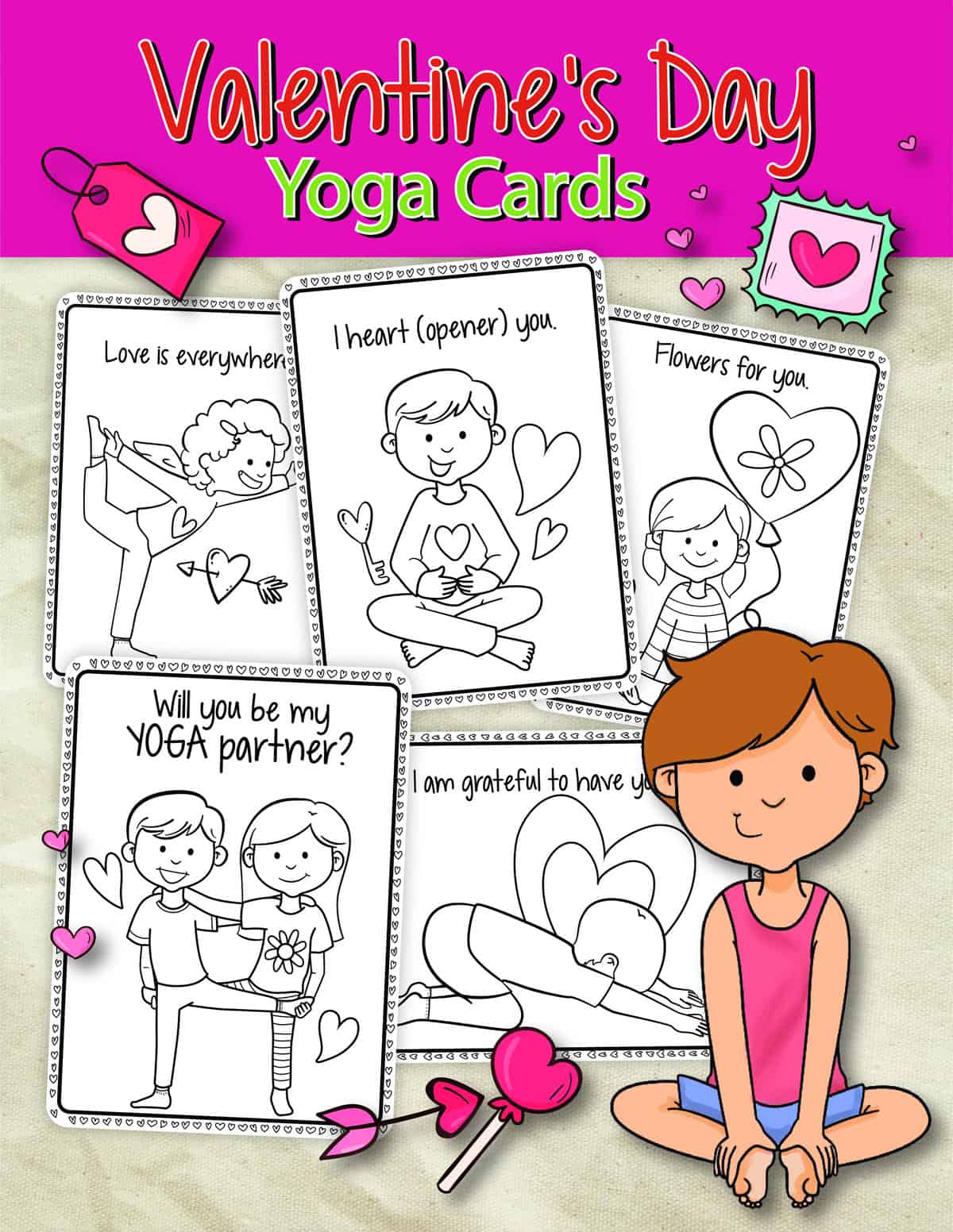 Valentine’s Day Yoga Cards by A Day in Our Shoes