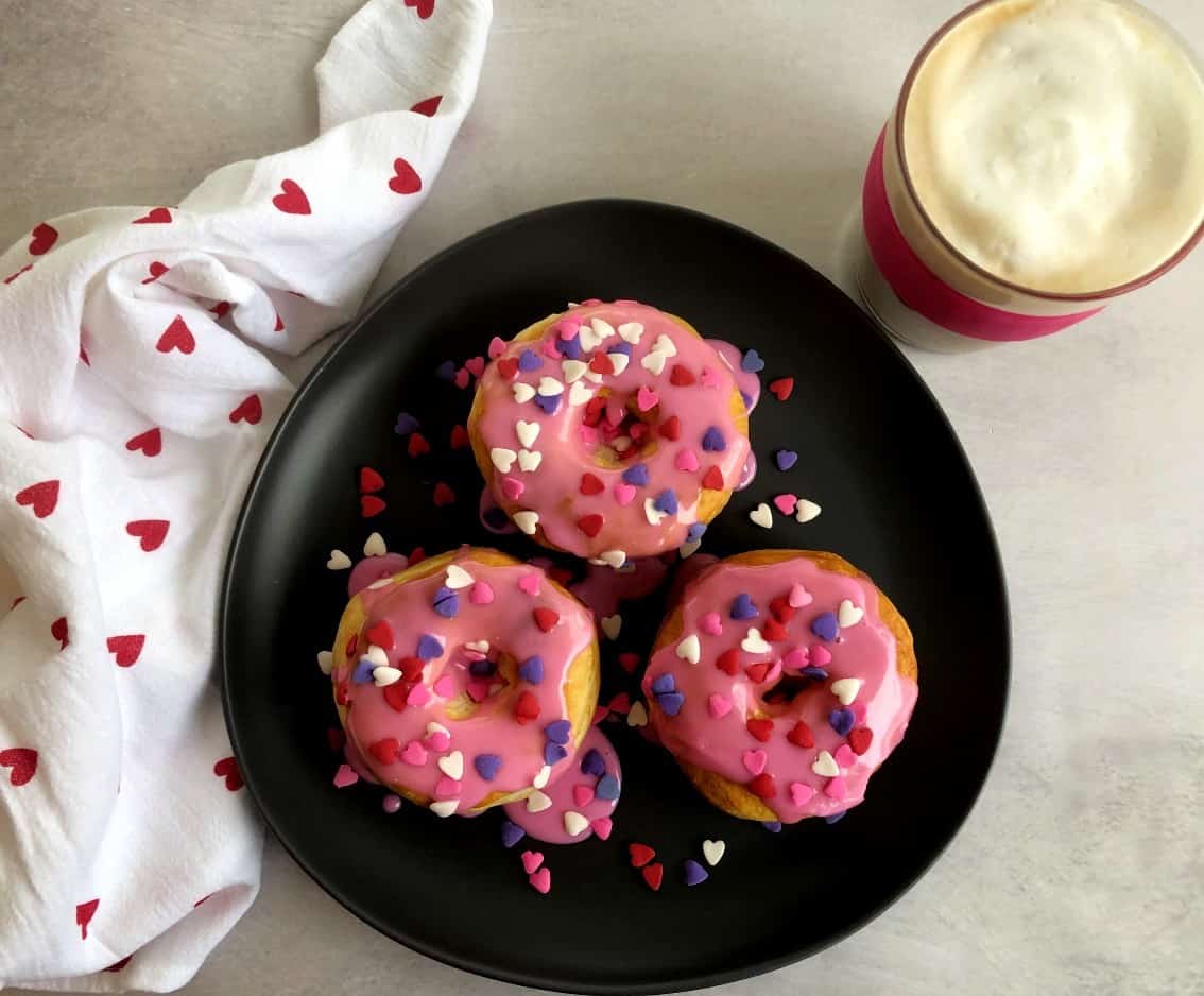 Air Fryer Valentine's Day Donuts by Emily Fabulous